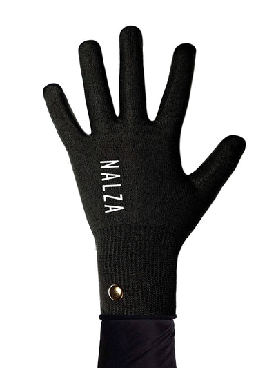 Cut-resistant black speed skating gloves.