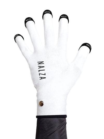 White Speed Skating Gloves and Black Tips